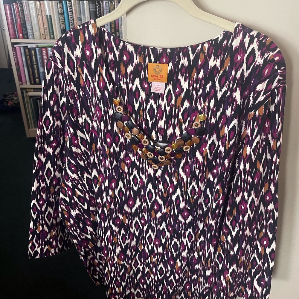 Colorful Patterned Long Sleeve Top